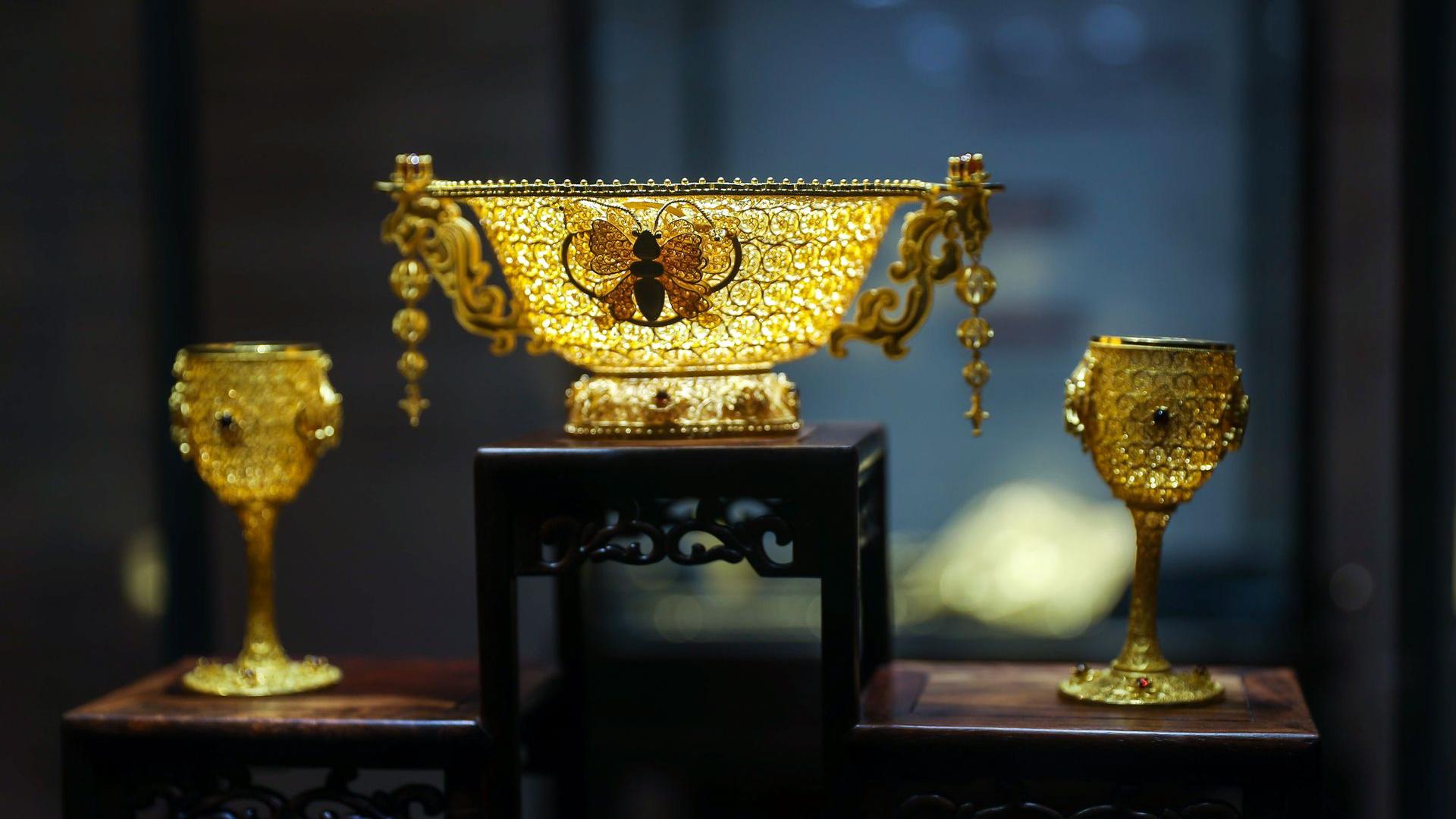 2018（第三届）中国国际黄金大会在京举行　陈列的展品琳琅满目