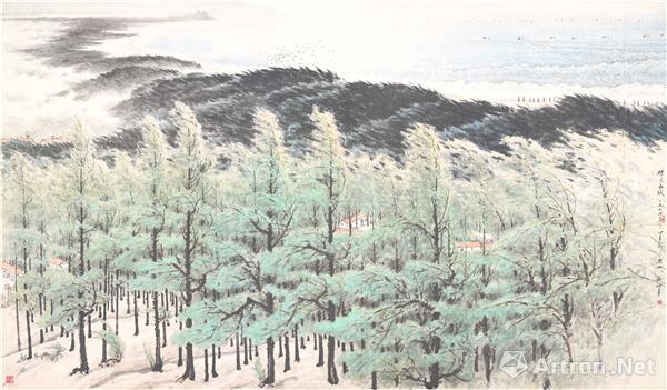 关山月 绿色长城 中国画 232x396 1974年