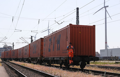 China's major land port sees more China-Europe freight trains