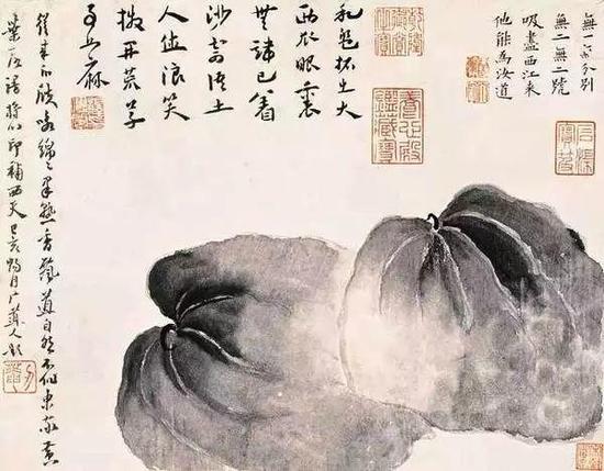 《传綮写生册》十五开 之西瓜 台北故宫博物院藏