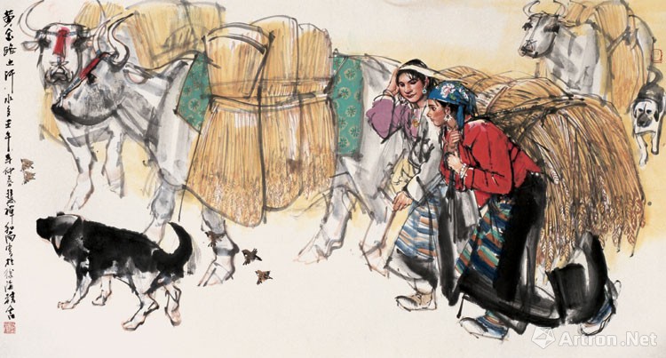 史国良作品声明：《燕赵风骨——当代中国画冀籍名家精粹》中《黄金路上汗水多》经认证为赝品