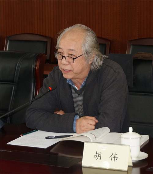 中国美协综合材料绘画与美术作品保存修复艺术委员会主任胡伟教授发言