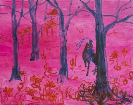 《blind bend》布面蛋彩油画 190 × 240 cm 2018