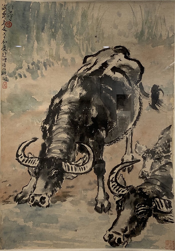 徐悲鸿《饮牛》 20世纪40年代 54x38cm 纸本水墨 徐悲鸿纪念馆藏